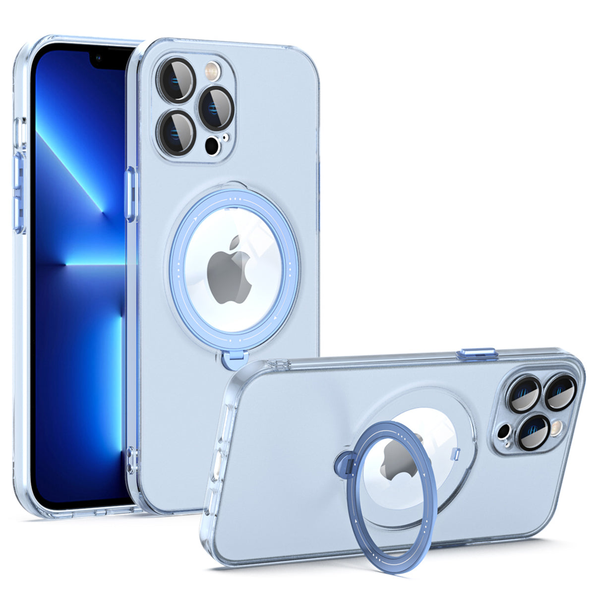 Compatible with MagSafe Shell for iPhone 13 Pro Convex Lens Ring Kickstand Case PC TPU Phone Cover Compatible with MagSafe Shell for iPhone 13 Pro Convex Lens Ring Kickstand Case PC TPU Phone Cover